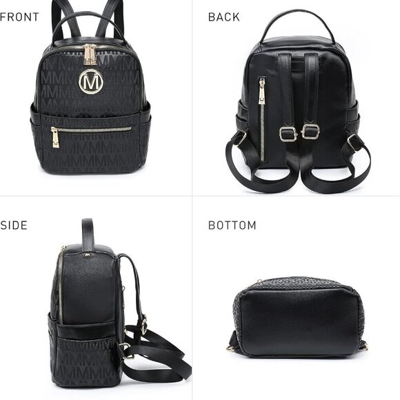 Small Vegan Leather Backpack Purse for Women with Multiple Pockets, Travel